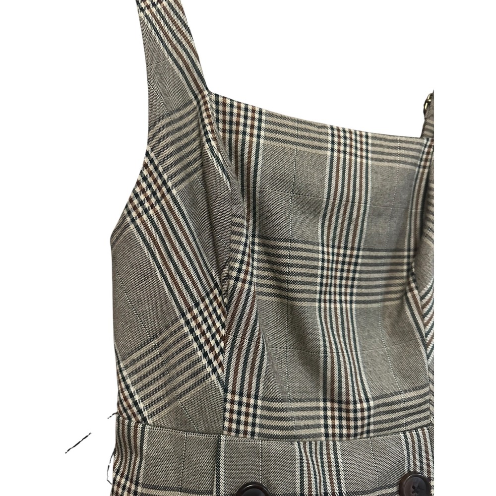 Urban‎ Outfitters Mini Dress Plaid Button Front Sleeveless Adjustable Straps - Picture 5 of 8